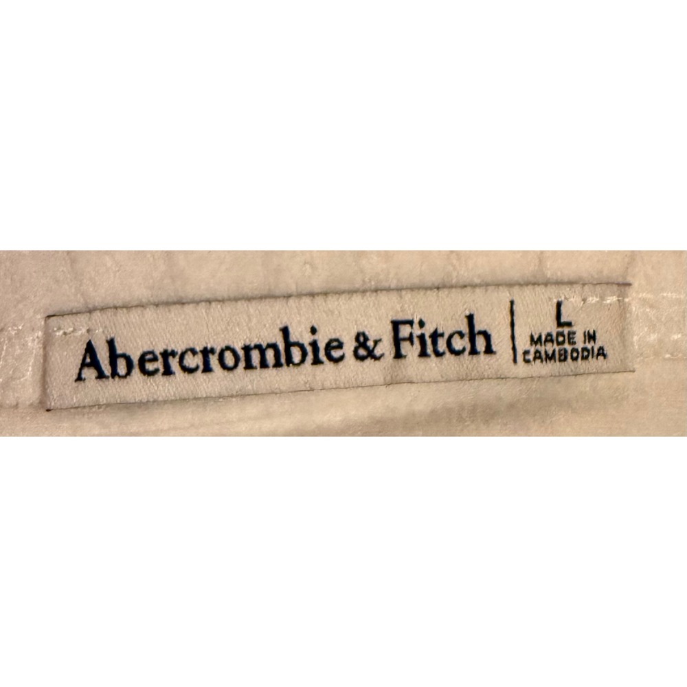 Abercrombie & Fitch White Textured Wrap Mini Skort Large Elastic Waist Casual - Picture 3 of 4